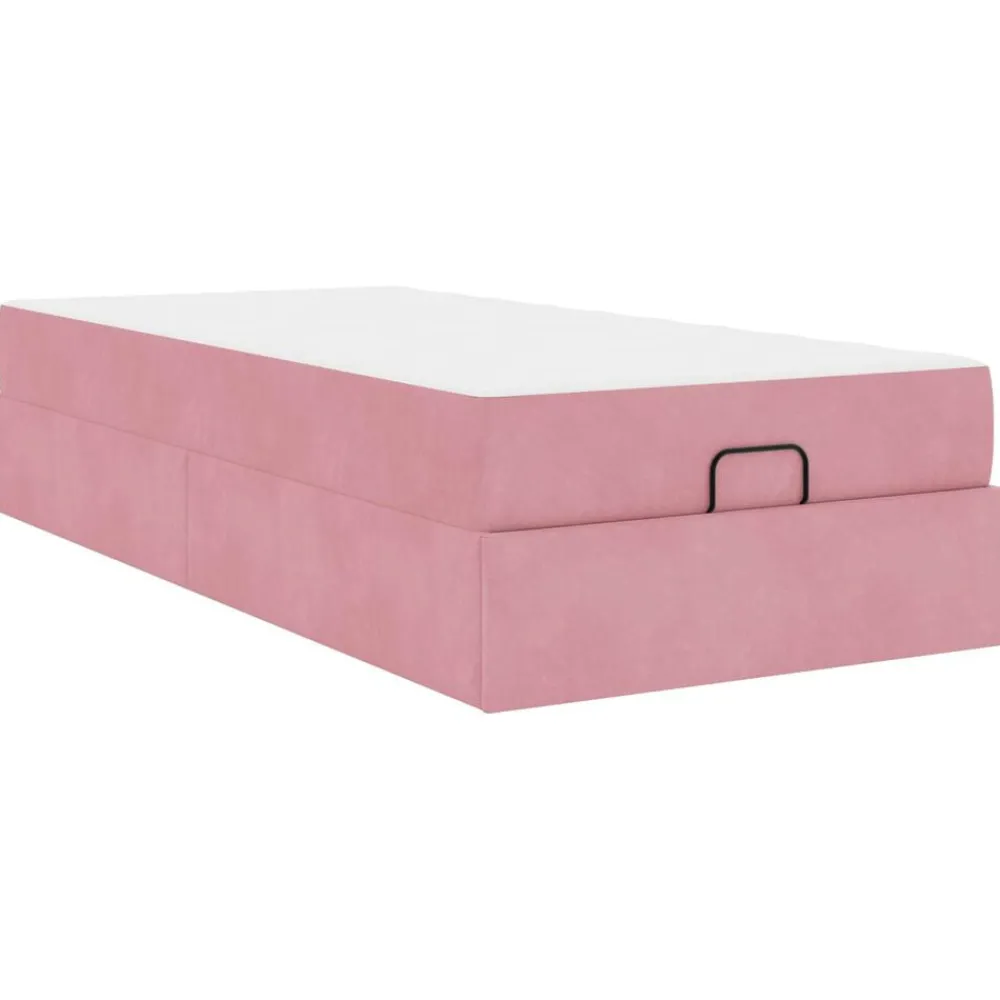 Bedden & Accessoires*vidaXL Bedframe met matras 2 pcs Fluweel Roze