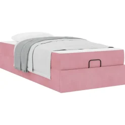 Bedden & Accessoires*vidaXL Bedframe met matras 2 pcs Fluweel Roze