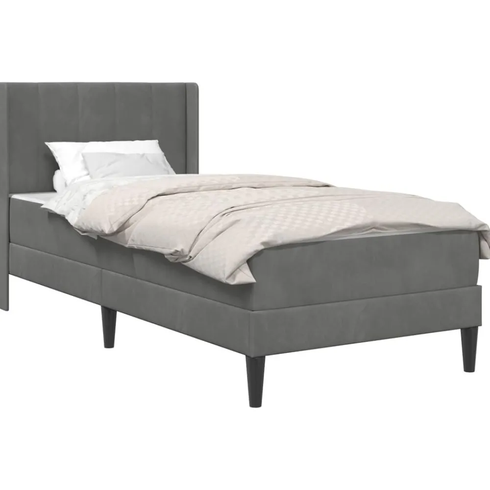Bedden & Accessoires*vidaXL Bedframe met matras 80 x 200 cm Fluweel Donkergrijs