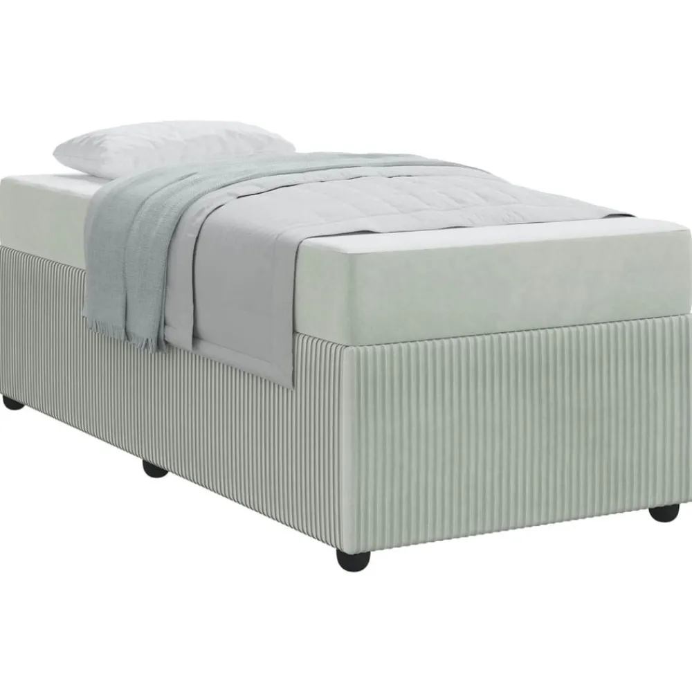 Bedframe met matras 80 x 200 cm Stof>vidaXL Outlet