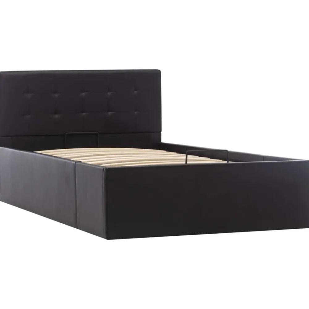 Bedframe met opbergruimte hydraulisch kunstleer 90x200 cm>vidaXL Sale
