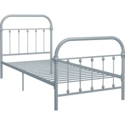 Bedden & Accessoires*vidaXL Bedframe metaal 90x200 cm Grijs