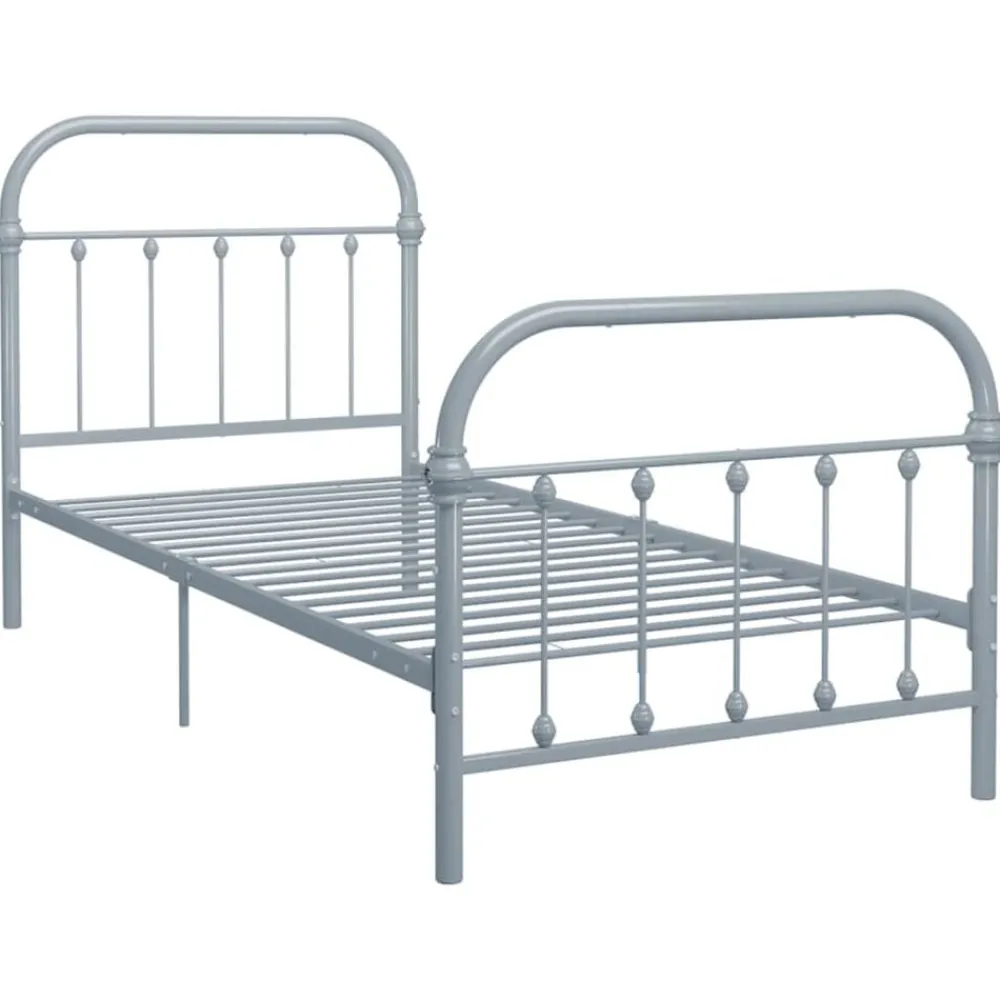 Bedden & Accessoires*vidaXL Bedframe metaal 90x200 cm Grijs