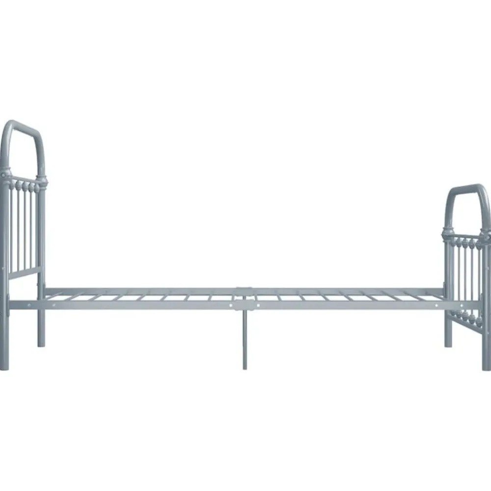 Bedden & Accessoires*vidaXL Bedframe metaal 90x200 cm Grijs