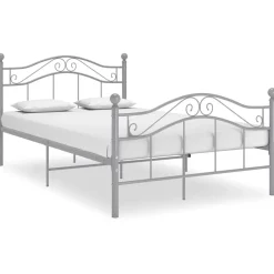 Bedden & Accessoires*vidaXL Bedframe metaal 120x200 cm Grijs