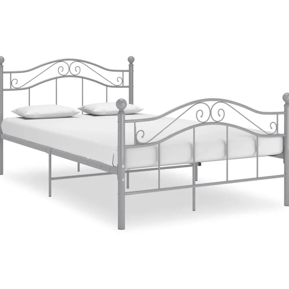 Bedden & Accessoires*vidaXL Bedframe metaal 120x200 cm Grijs