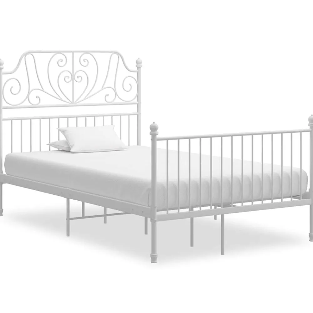Bedden & Accessoires*vidaXL Bedframe metaal 120x200 cm Wit