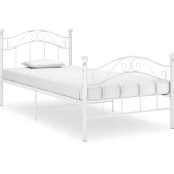 Bedden & Accessoires*vidaXL Bedframe metaal 90x200 cm Wit