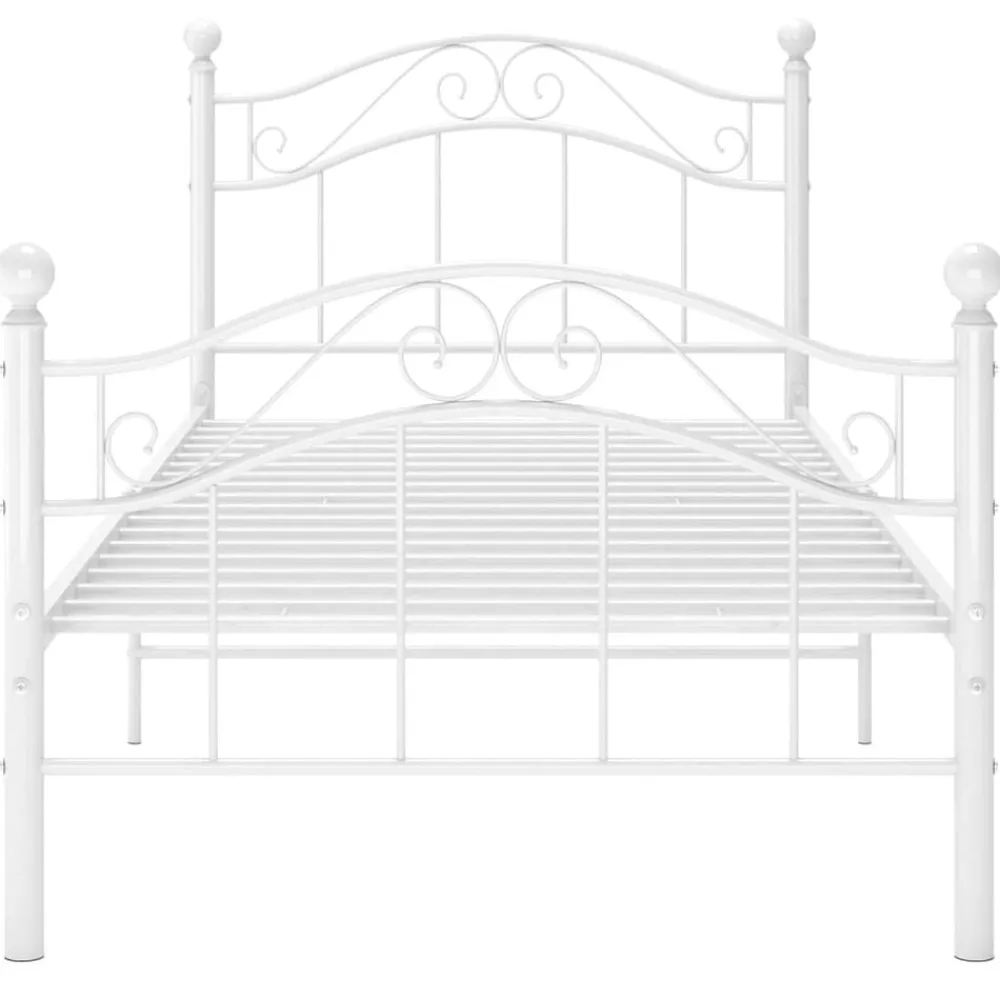 Bedden & Accessoires*vidaXL Bedframe metaal 90x200 cm Wit