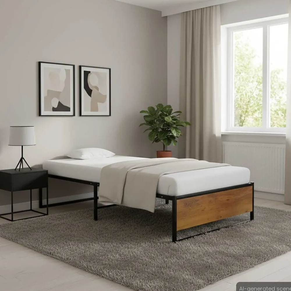 Bedframe metaal zwart 90x200 cm>vidaXL Clearance