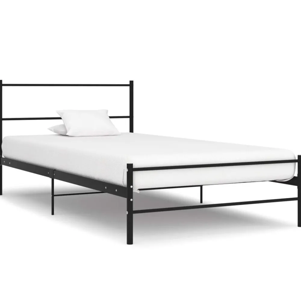 Bedden & Accessoires*vidaXL Bedframe metaal 90x200 cm Zwart