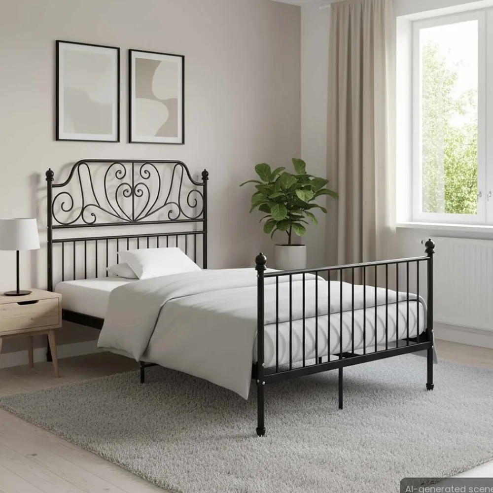 Bedden & Accessoires*vidaXL Bedframe metaal 120x200 cm Zwart