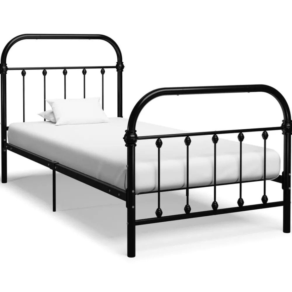 Bedden & Accessoires*vidaXL Bedframe metaal 90x200 cm Zwart