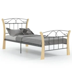 Bedframe metaal zwart 90x200 cm>vidaXL Discount