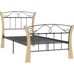 Bedframe metaal zwart 90x200 cm><noscript><img width=
