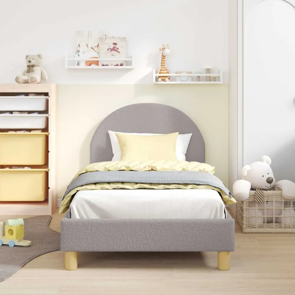 Bedframe voor kinderen met hoofdbord Lichtgrijs 80 x 160 cm>vidaXL Discount