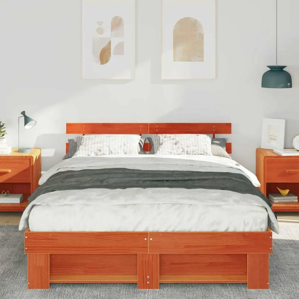 Bedframe 160 x 200 cm Massief grenenhout>vidaXL