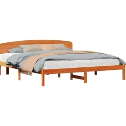 Bedden & Accessoires*vidaXL Bedframe 200 x 200 cm Massief grenenhout Wasbruin