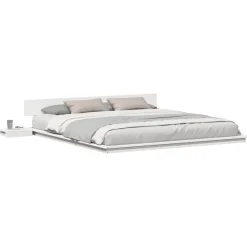 Bedden & Accessoires*vidaXL Bedframe 200 x 200 cm Hout Wit