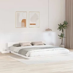 Bedden & Accessoires*vidaXL Bedframe 200 x 200 cm Hout Wit