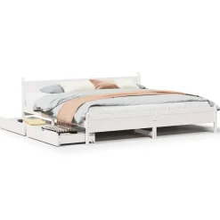 Bedframe zonder matras massief grenenhout 200x200 cm>vidaXL Discount