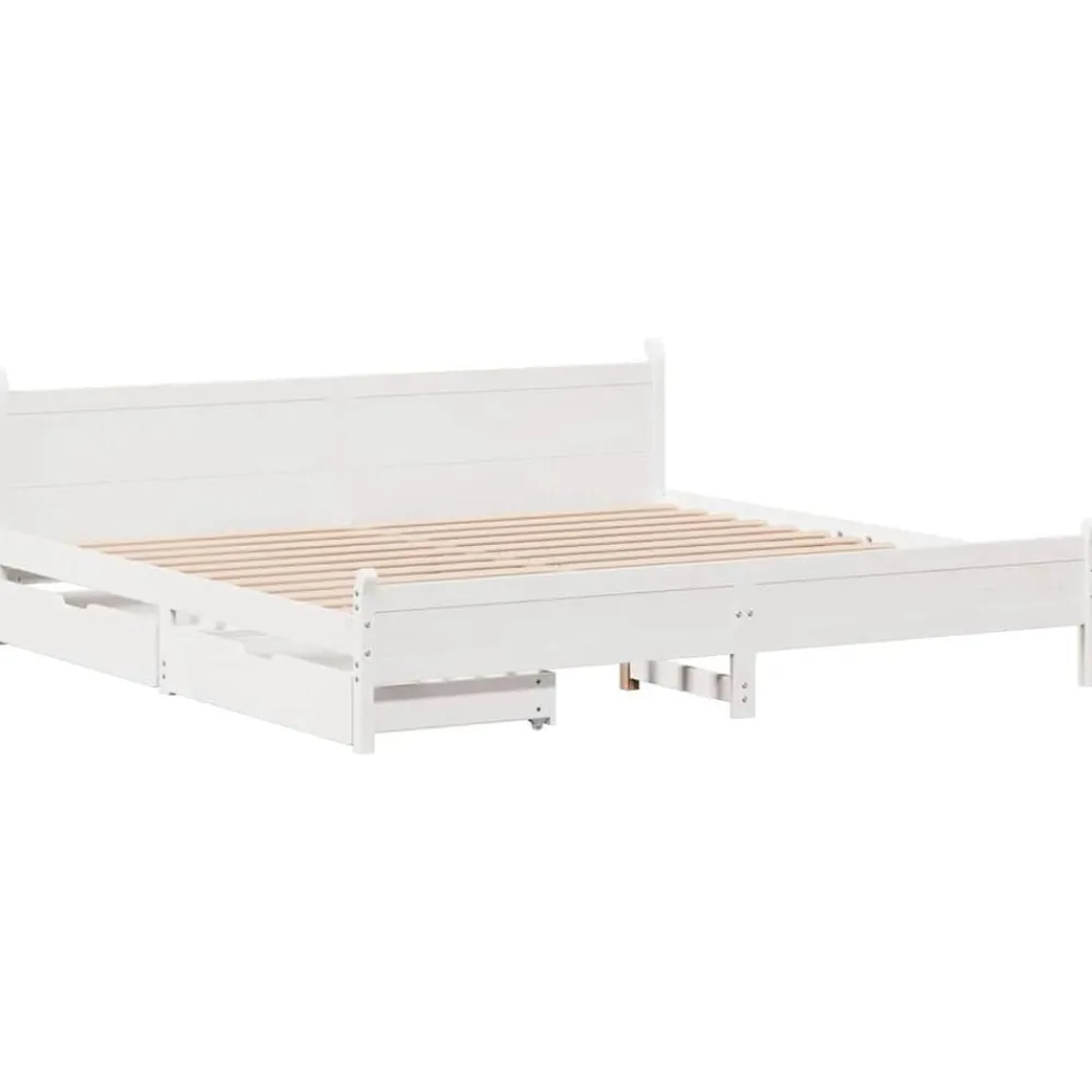 Bedframe zonder matras massief grenenhout 200x200 cm>vidaXL Discount