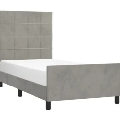 Bedden & Accessoires*vidaXL Bedframe zonder matras 80x200 cm fluweel Lichtgrijs