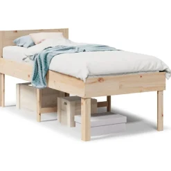 Bedden & Accessoires*vidaXL Bedframe zonder matras massief grenenhout 90x190 cm Naturel