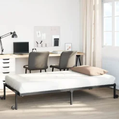 Bedden & Accessoires*vidaXL Bedframe zonder matras opvouwbaar 75x190 cm staal Zwart