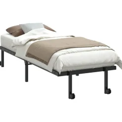Bedden & Accessoires*vidaXL Bedframe zonder matras opvouwbaar 75x190 cm staal Zwart