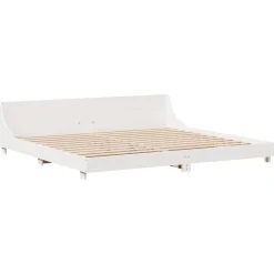Bedden & Accessoires*vidaXL Bedframe zonder matras massief grenenhout 180x200 cm Wit