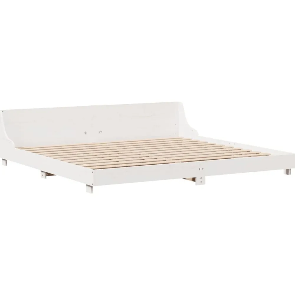 Bedden & Accessoires*vidaXL Bedframe zonder matras massief grenenhout 180x200 cm Wit