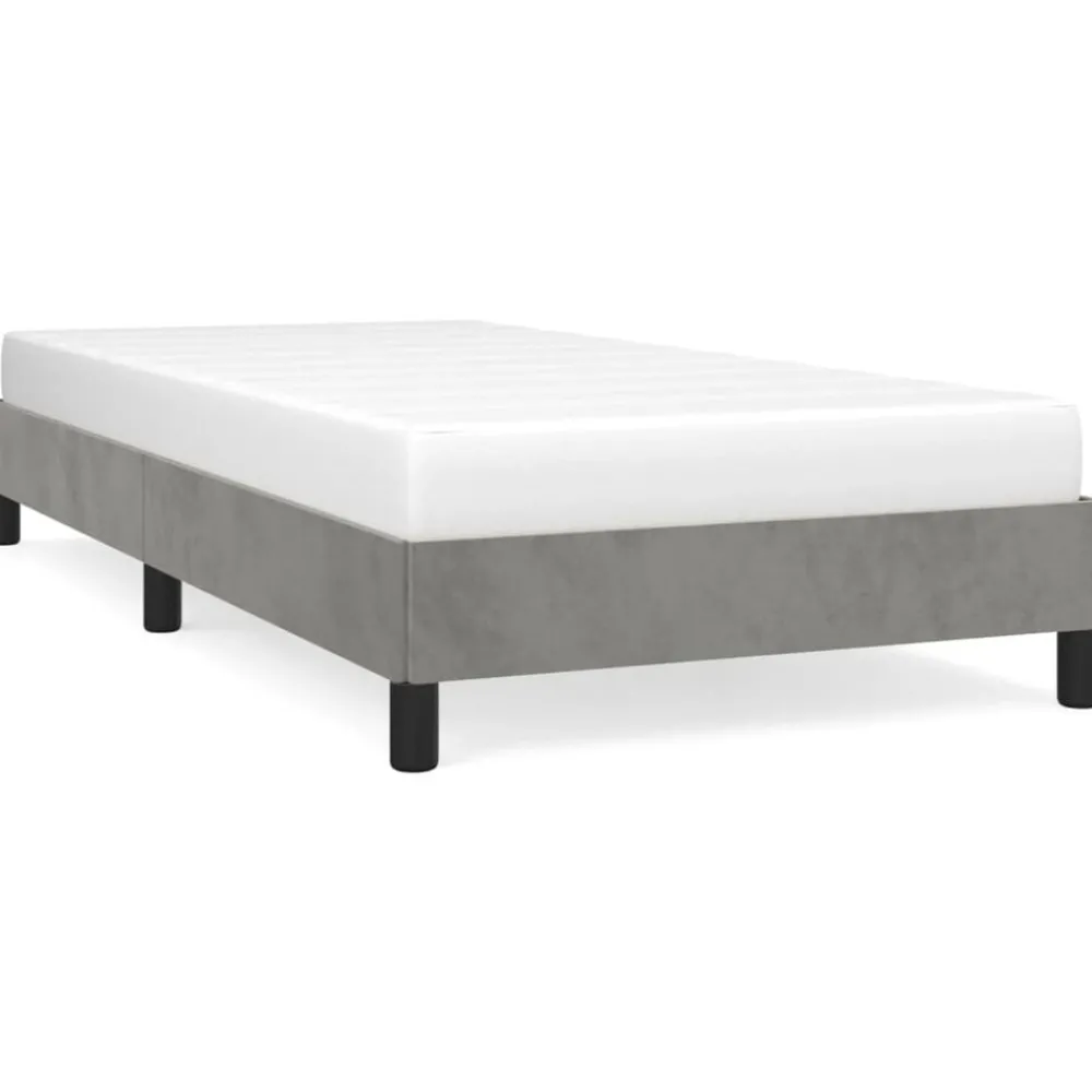 Bedden & Accessoires*vidaXL Bedframe zonder matras 80x200 cm fluweel Lichtgrijs