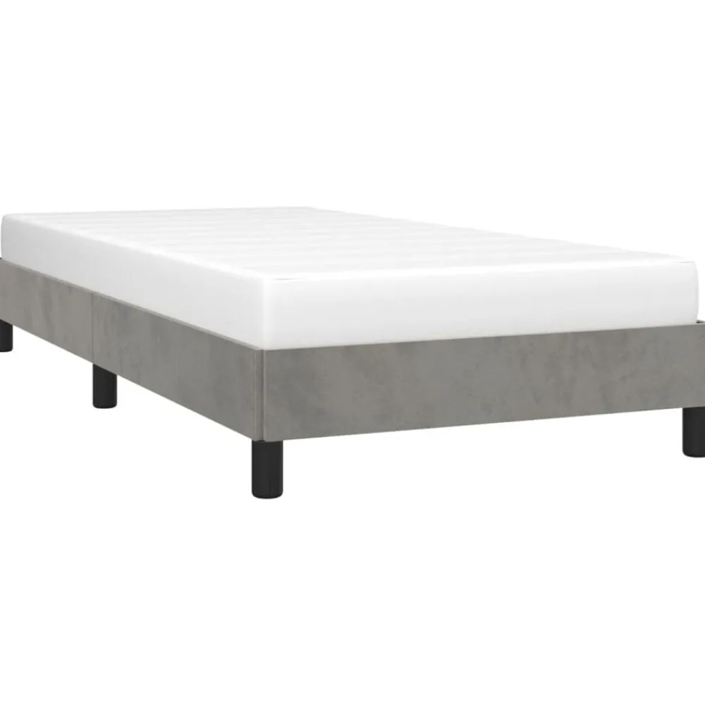 Bedden & Accessoires*vidaXL Bedframe zonder matras 80x200 cm fluweel Lichtgrijs