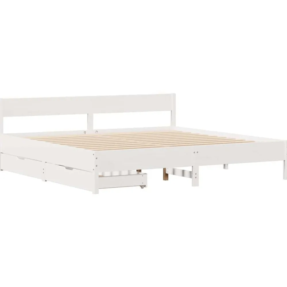 Bedframe zonder matras massief grenenhout 200x200 cm>vidaXL Outlet