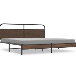 Bedden & Accessoires*vidaXL Bedframe zonder matras metaal 180x200 cm bruin eikenkleur
