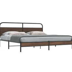 Bedden & Accessoires*vidaXL Bedframe zonder matras metaal 180x200 cm bruin eikenkleur
