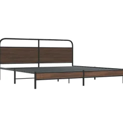 Bedden & Accessoires*vidaXL Bedframe zonder matras metaal 180x200 cm bruin eikenkleur