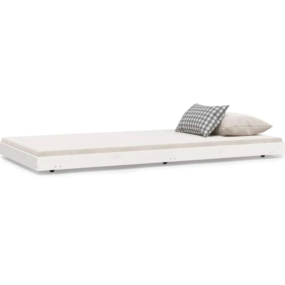Bedden & Accessoires*vidaXL Bedframe zonder matras massief grenenhout 140x200 cm Wit