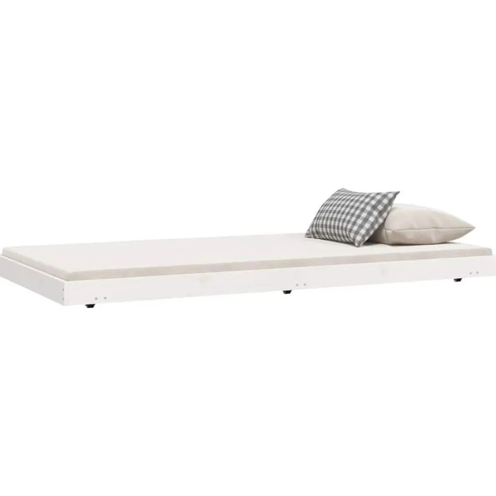 Bedden & Accessoires*vidaXL Bedframe zonder matras massief grenenhout 140x200 cm Wit