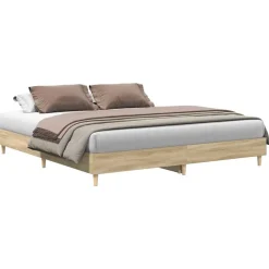 Bedframe zonder matras 200x200cm spaanplaat kleurig>vidaXL Hot