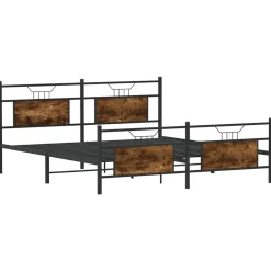 Bedden & Accessoires*vidaXL Bedframe zonder matras metaal kleurig 160x200 cm Gerookt eiken