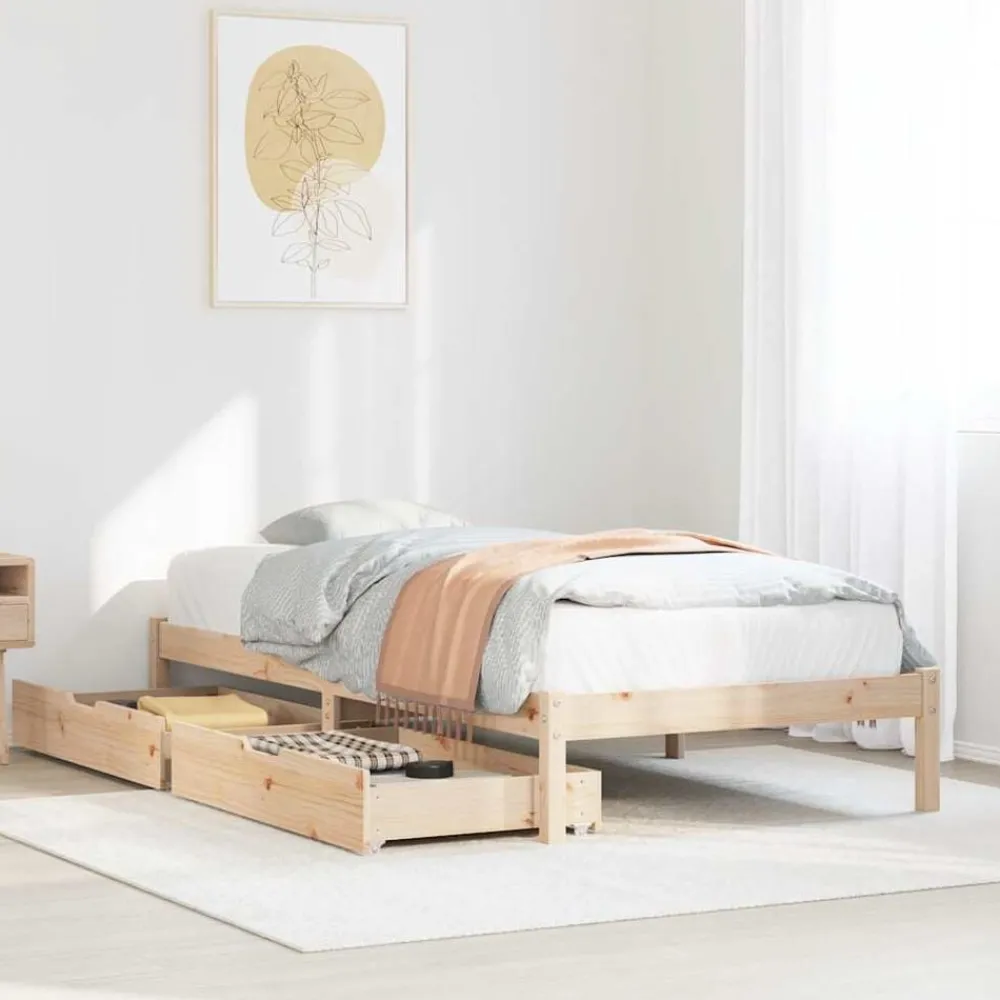 Bedframe zonder matras massief grenenhout 75x190 cm>vidaXL Discount