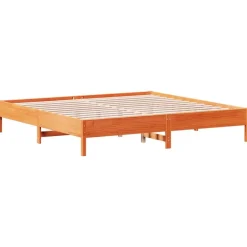 Bedden & Accessoires*vidaXL Bedframe zonder matras massief grenenhout was 200x200 cm Bruin