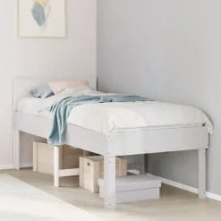 Bedden & Accessoires*vidaXL Bedframe zonder matras massief grenenhout 90x190 cm Wit
