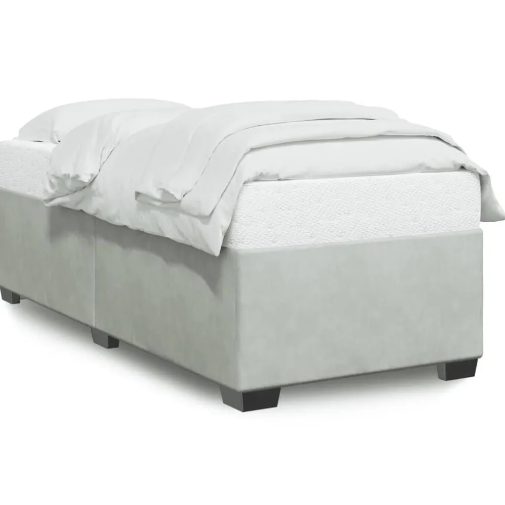 Bedden & Accessoires*vidaXL Bedframe zonder matras 80x200 cm fluweel Lichtgrijs