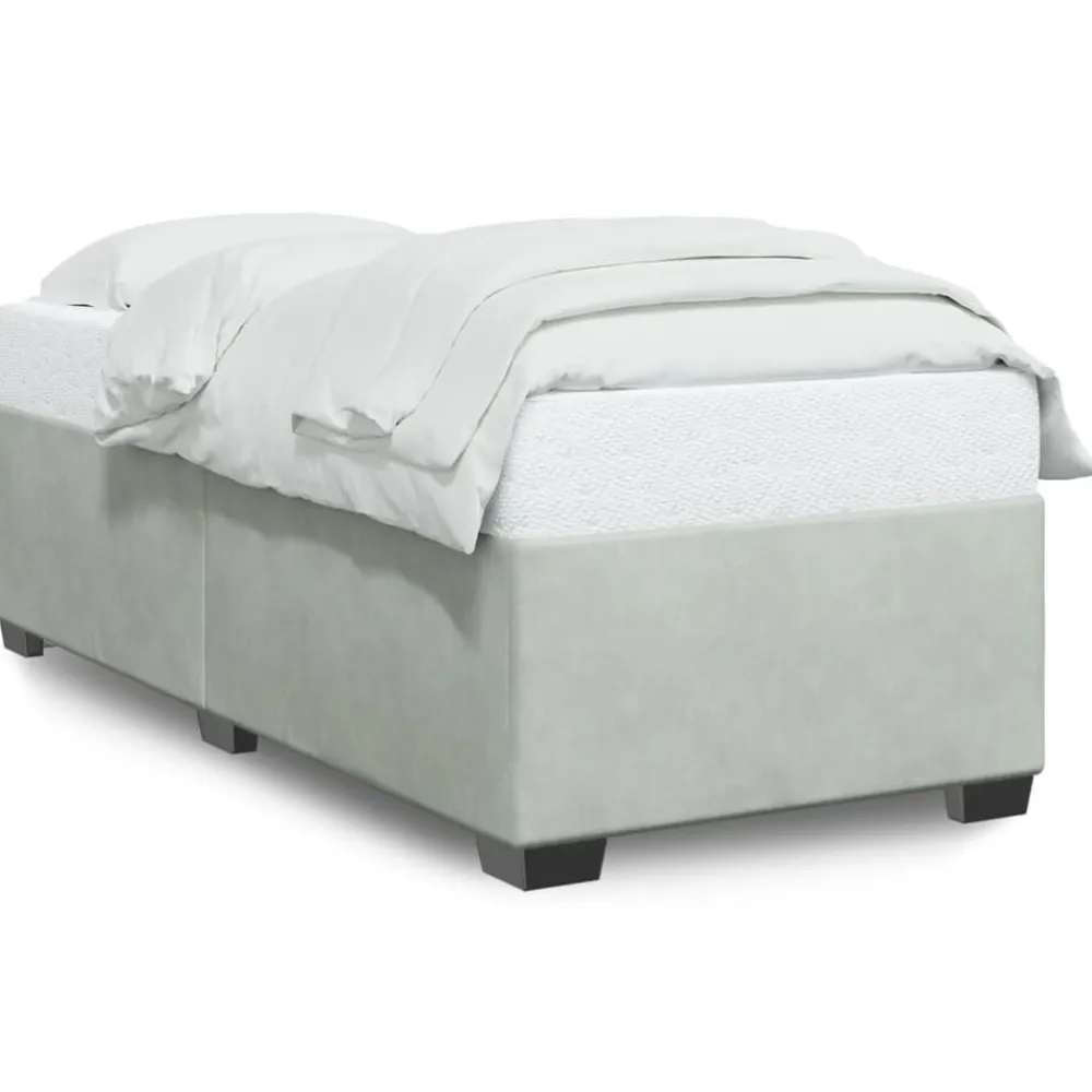 Bedden & Accessoires*vidaXL Bedframe zonder matras 80x200 cm fluweel Lichtgrijs