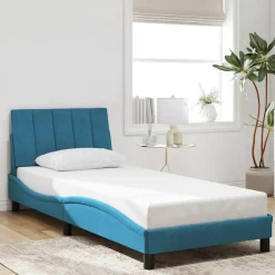 Bedden & Accessoires*vidaXL Bedframe zonder matras "Hanko" fluweel 80x200 cm Blauw