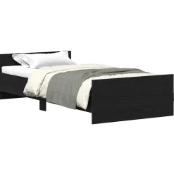 Bedden & Accessoires*vidaXL Bedframe zonder matras 75x190 cm spaanplaat kleurig Zwart eiken