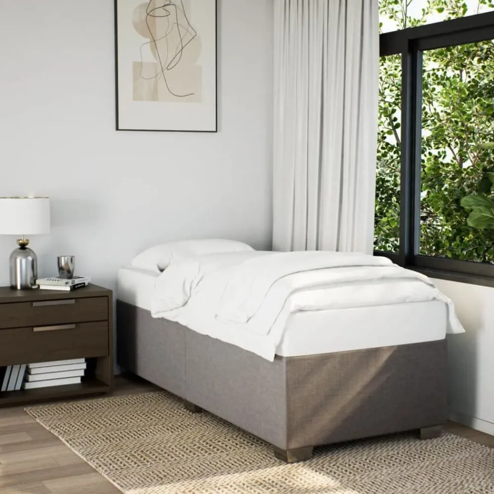 Bedden & Accessoires*vidaXL Bedframe zonder matras 80x200 cm stof Taupe